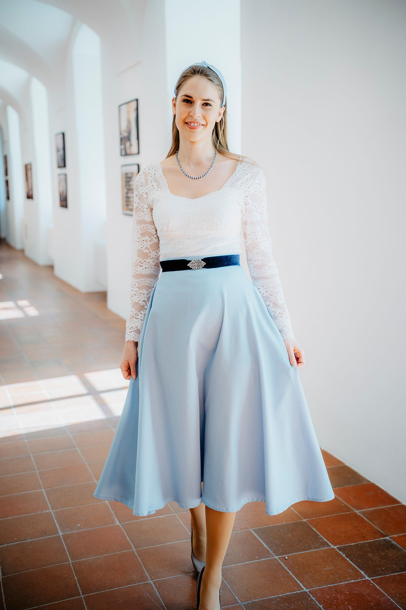 Trachtenoutfit modern hellblau