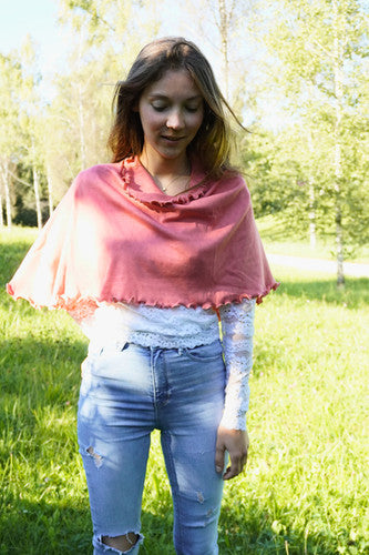 Trachtenponcho coral